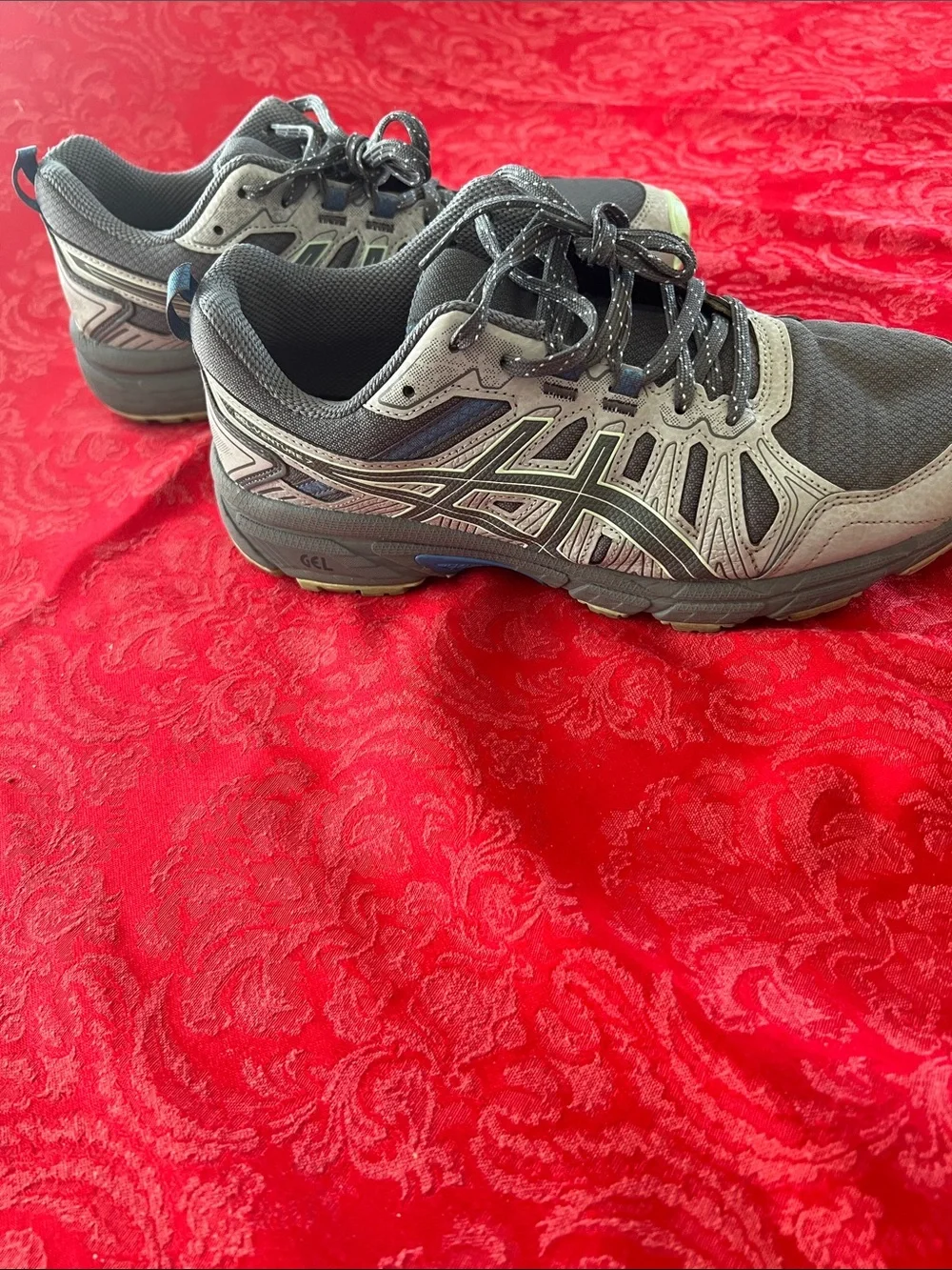 ASICS GEL-Venture 7 Trail Running Shoes Gray Blue Womens 8.5 Wide Hiking